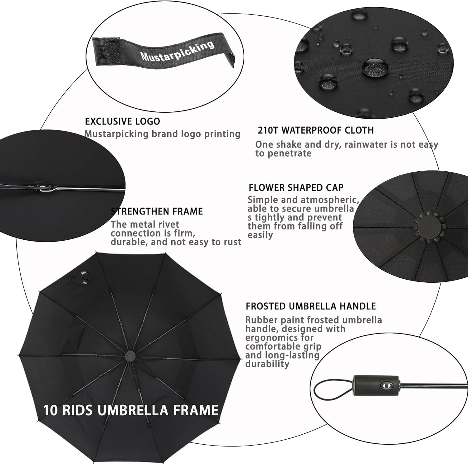 Windproof Travel Umbrella - Automatic Compact
