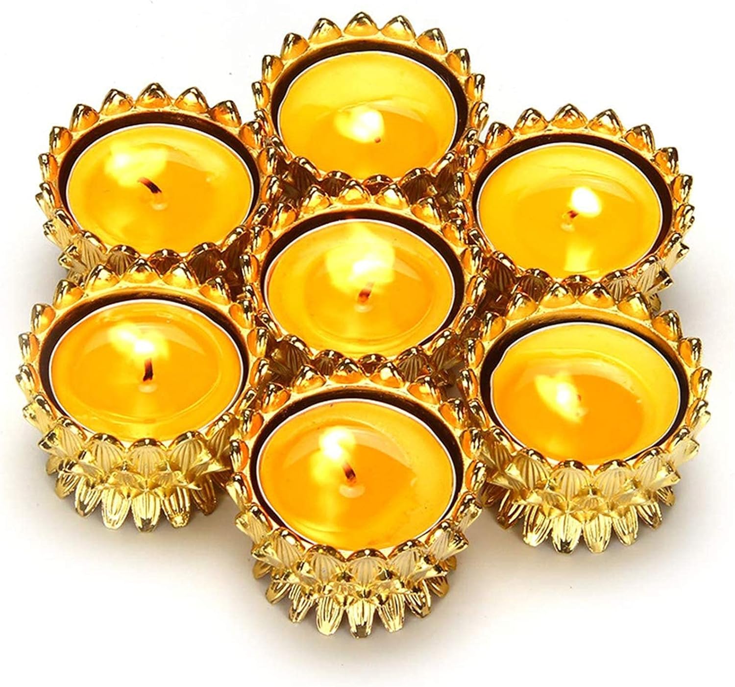 Sziqiqi 6 Pcs Lotus Ghee Lamp Holder for Altar
