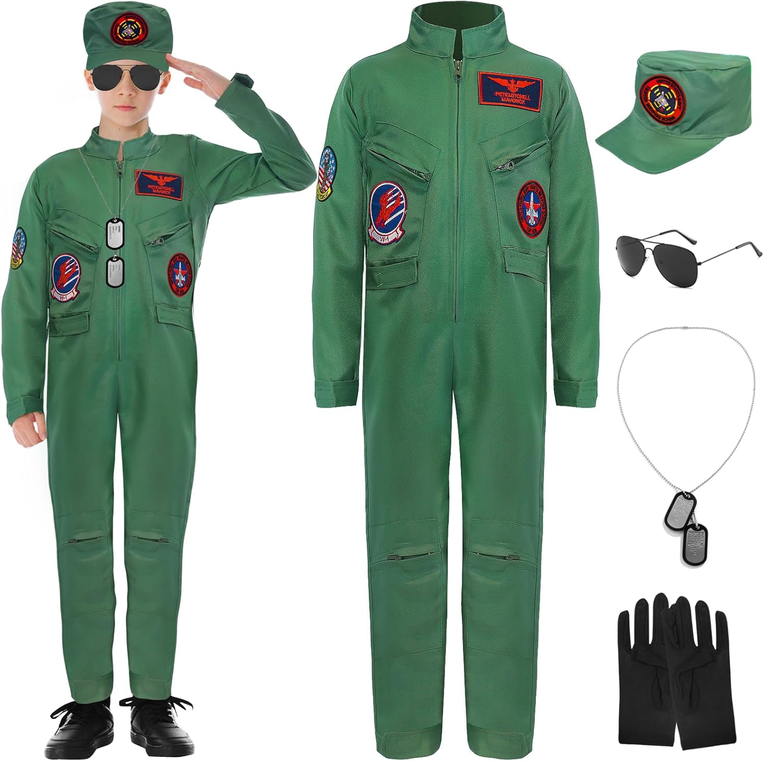Fighter Pilot Costume Set for Kids Halloween