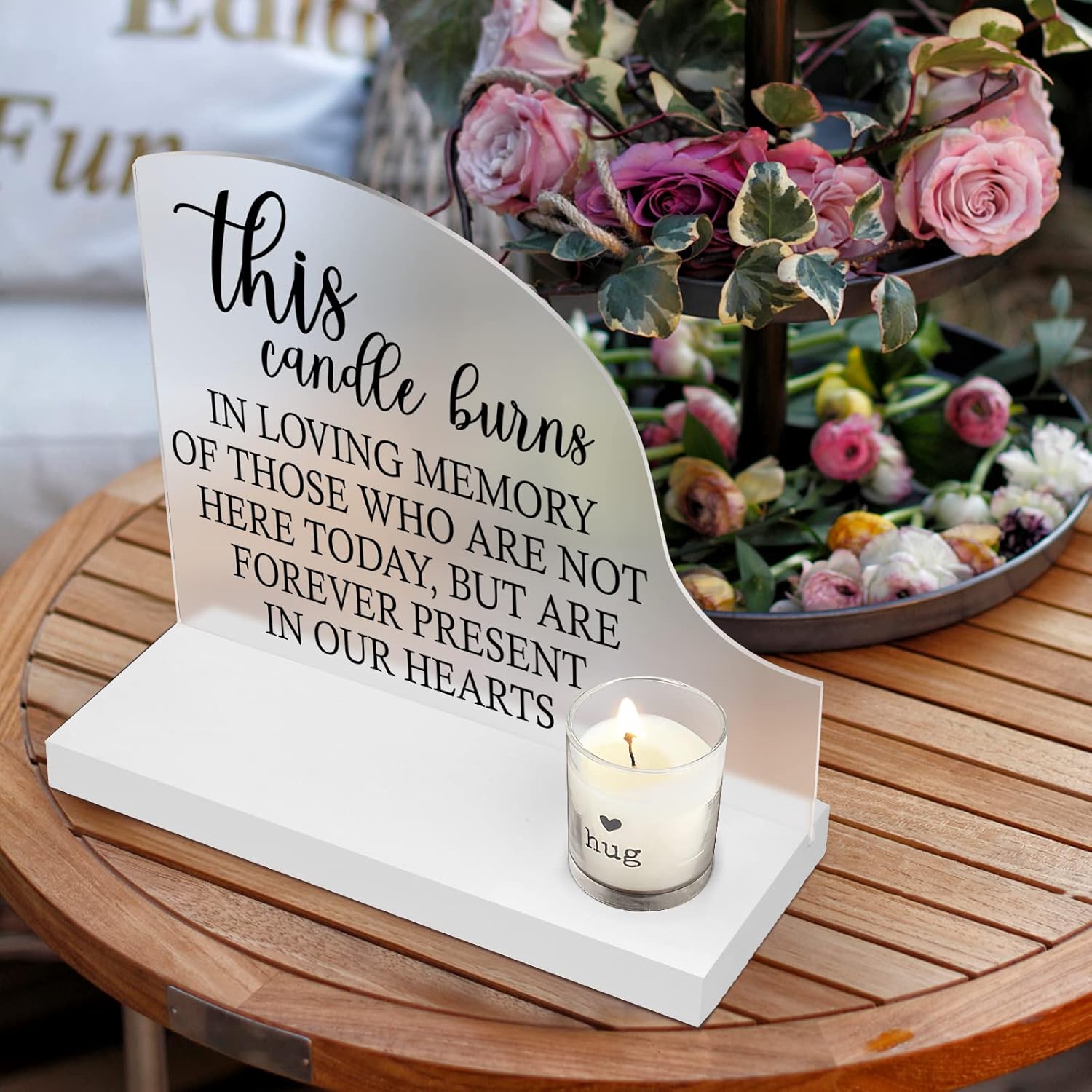 Wedding Memorial Candle with Illuminated Sign
