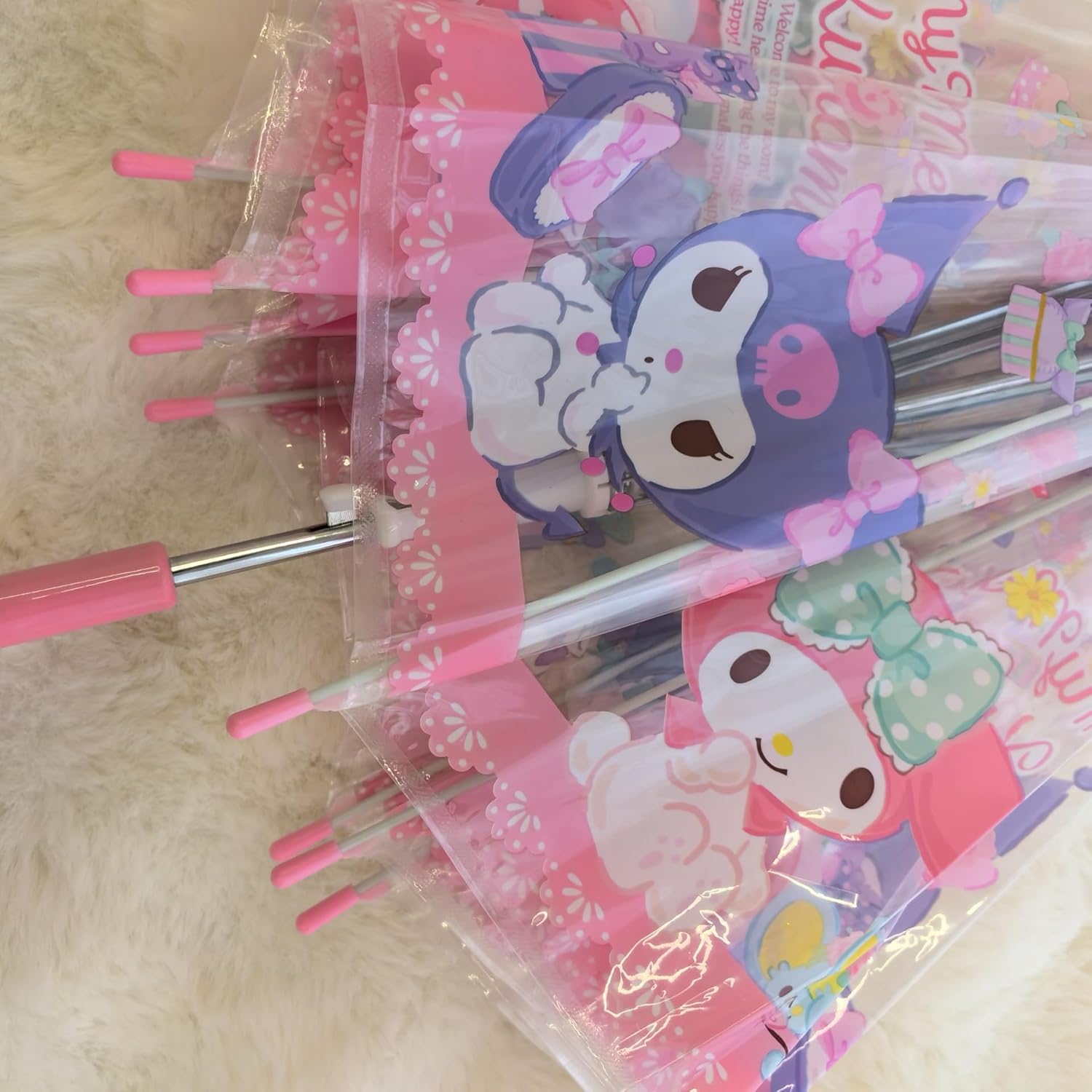 RRI Melody Cute Cartoon Vinyl Stick Umbrella for Kids 1