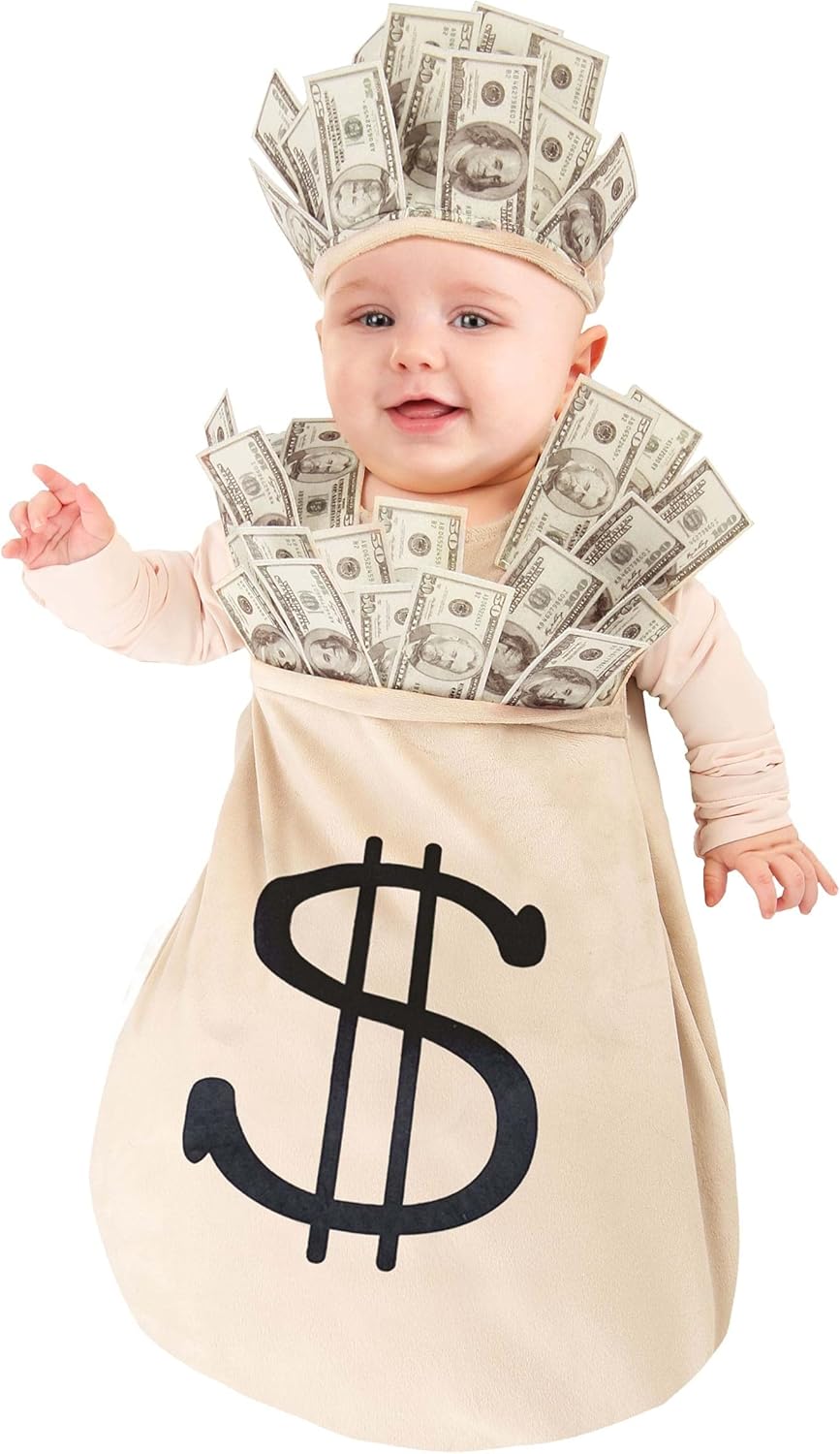 Infant Money Bag Costume with Dollar Sign