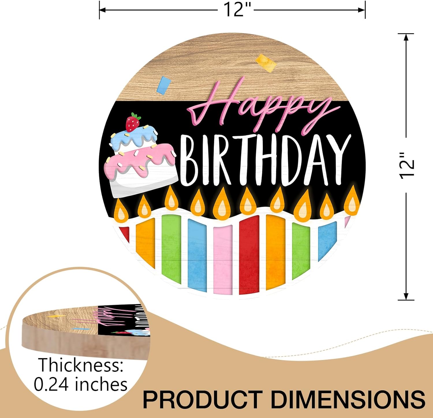 Deroro Happy Birthday Wooden Door Sign