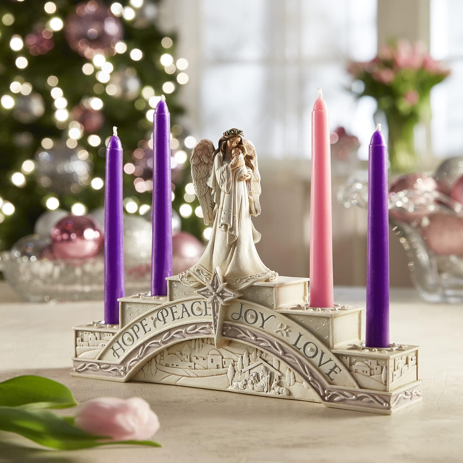 Avalon Gallery Angel Candle Holder with 4 Tapers