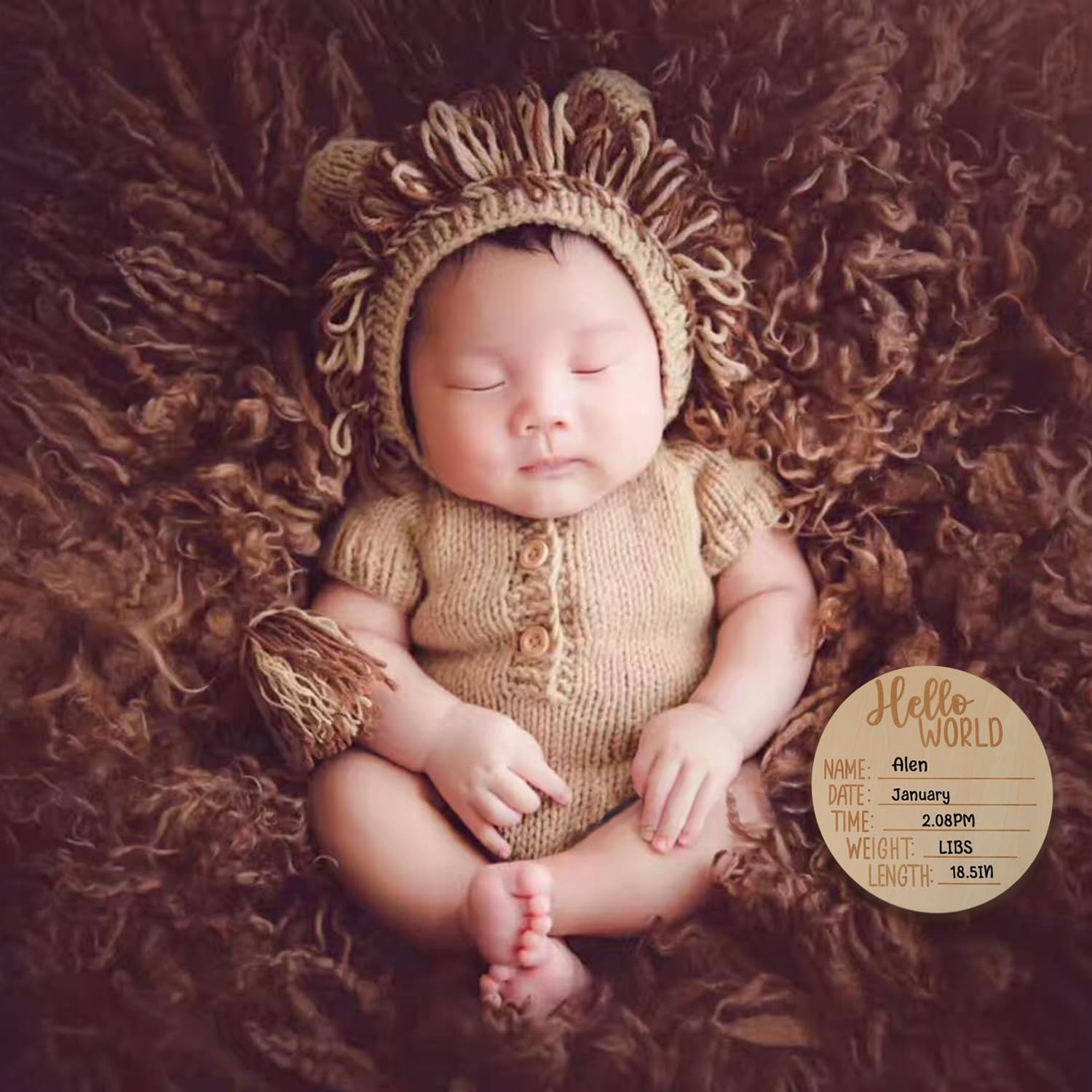 BLUETOP Lion Baby Onesie Set Newborn Photoshoot