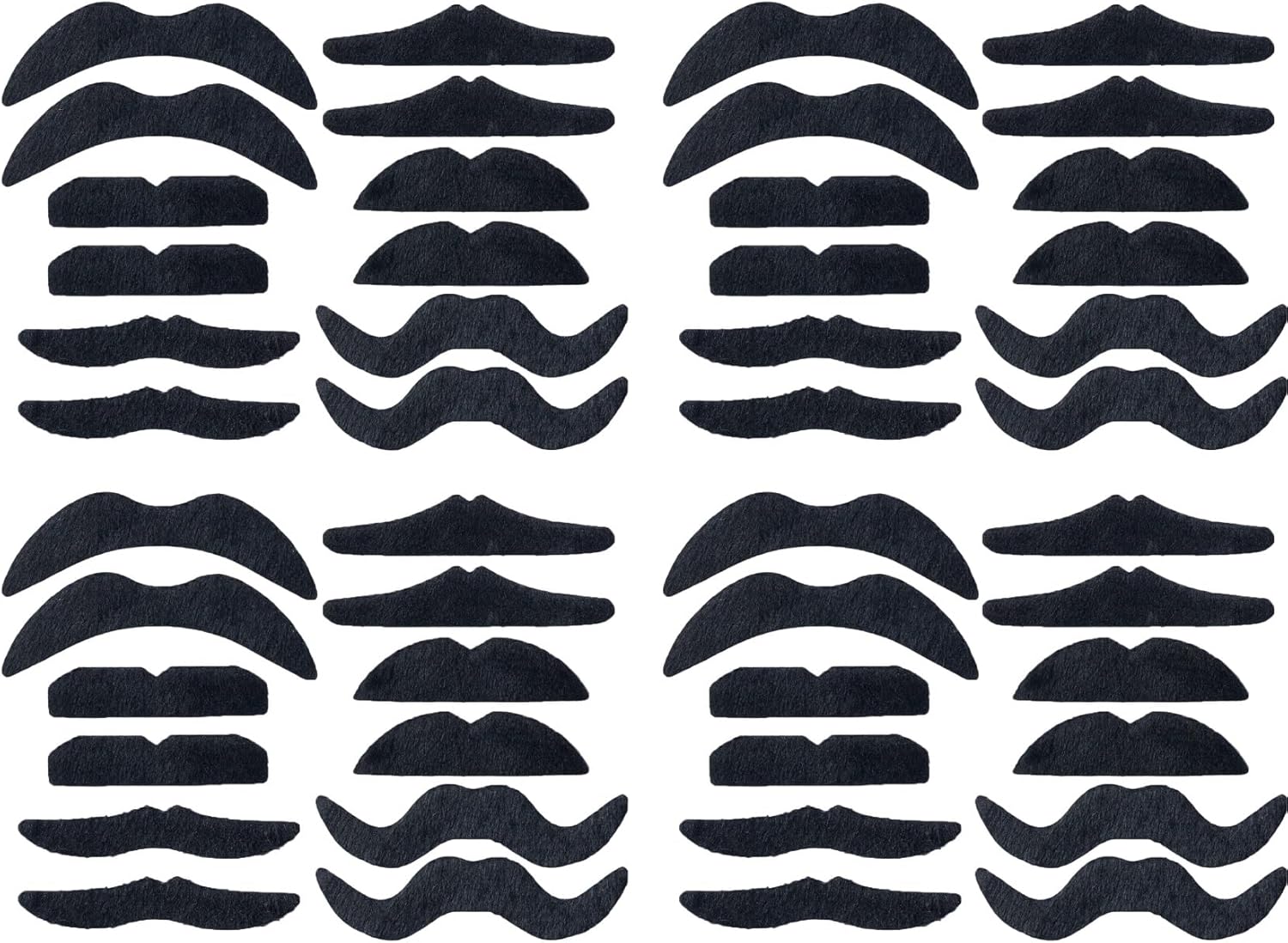 48 Pcs Fake Mustaches with 6 Styles for Halloween