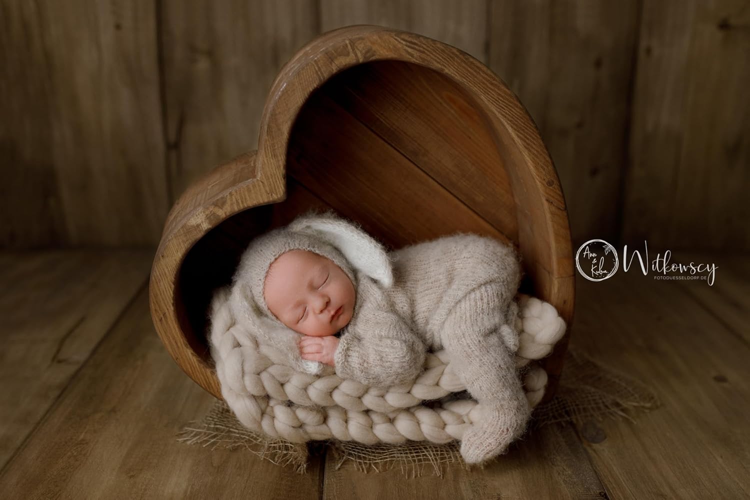 Handmade Newborn Bunny Costume with Hat and Romper