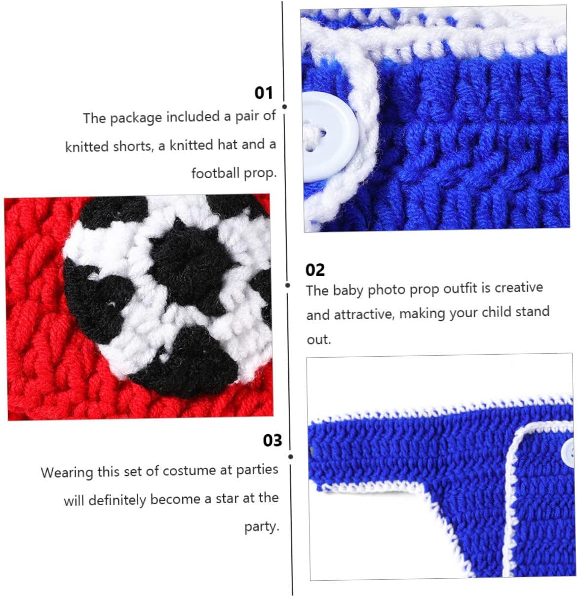 Baby Football Costume Set for Photography Newborn Outfit