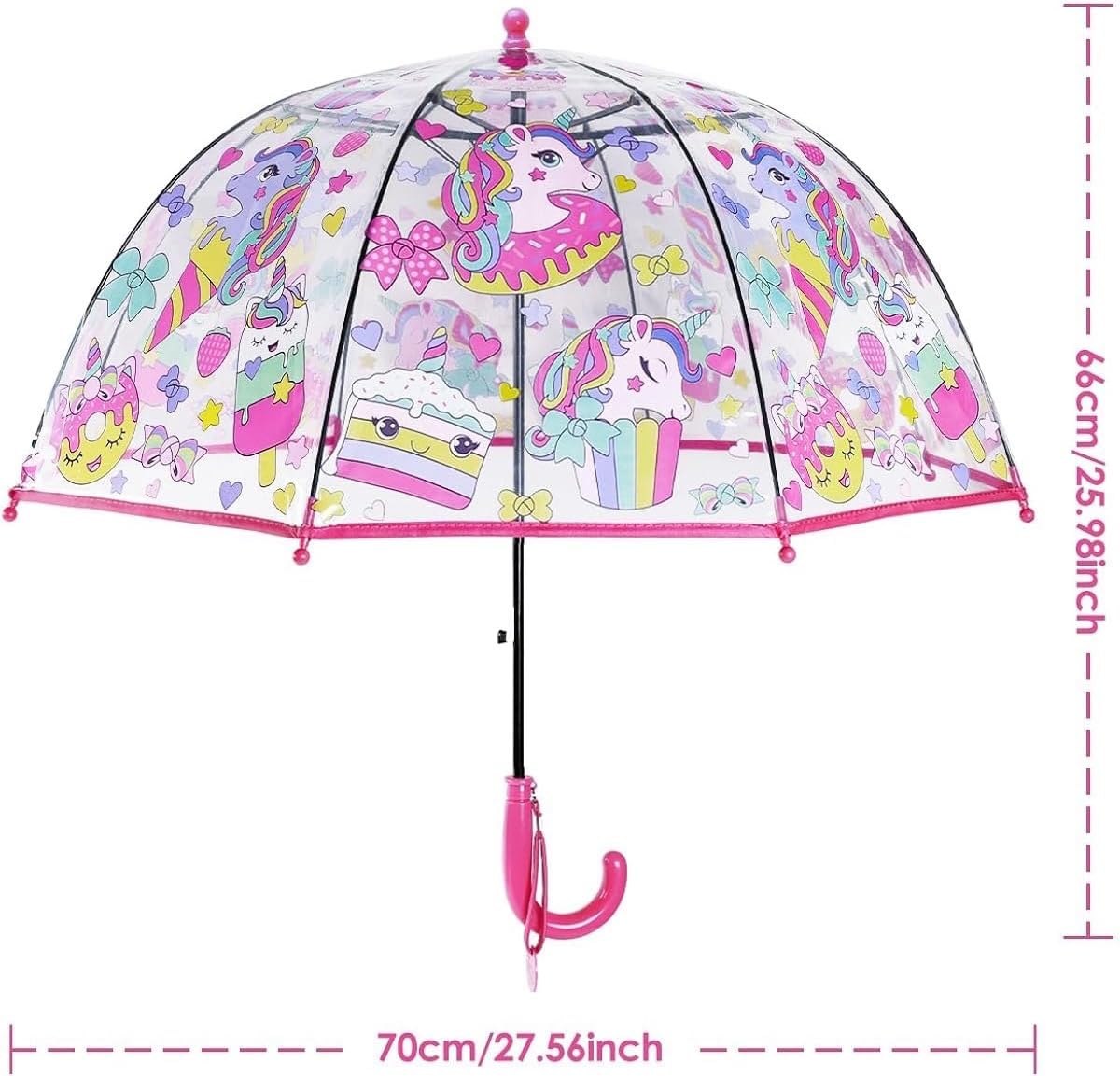 2 Pack Clear Bubble Umbrellas with Anti-Pinch Handle 1