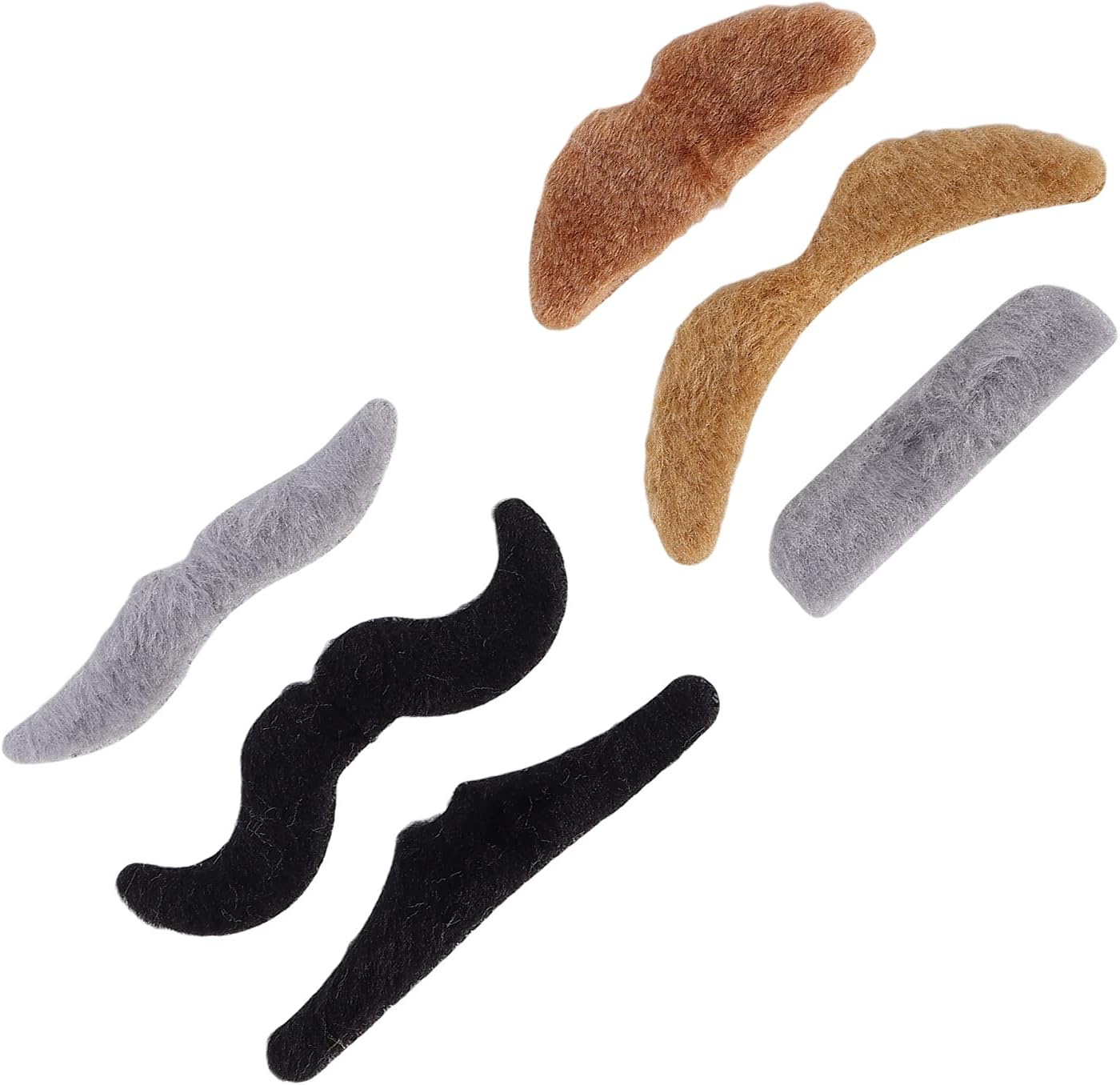 HUONIU Self Adhesive Mustaches 6 Pcs for Parties