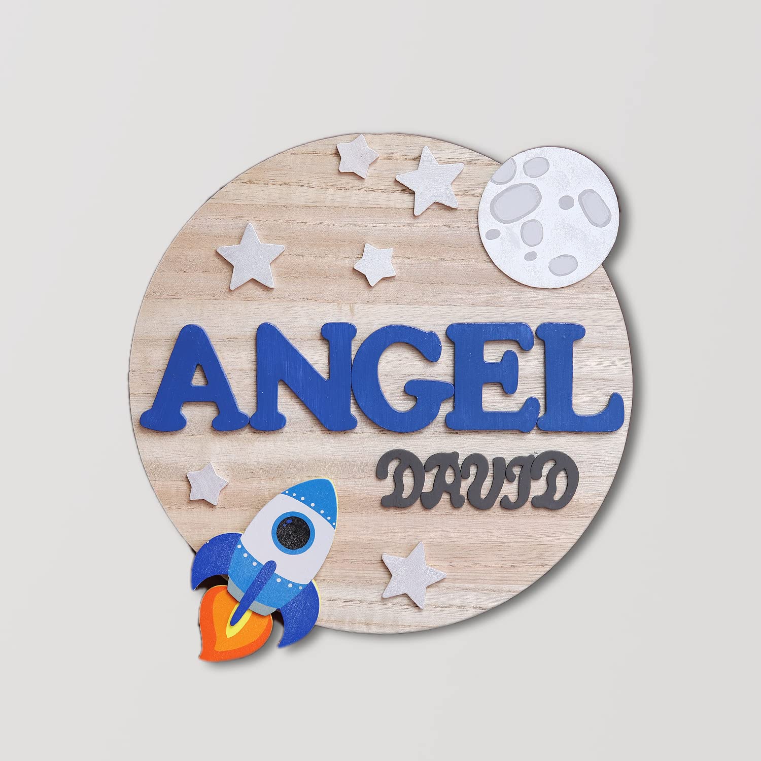Handmade 12 Round Baby Boy Name Sign 1