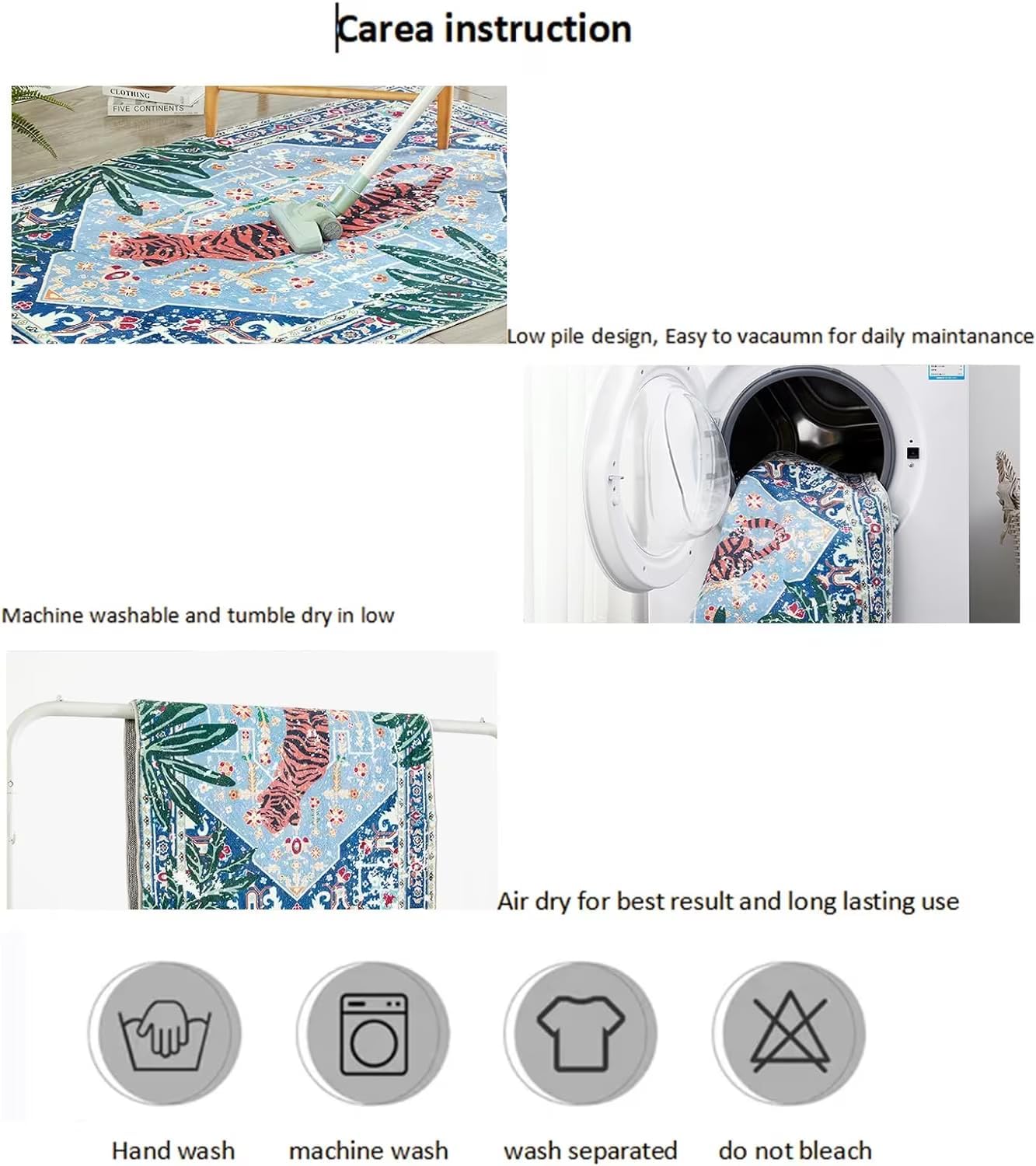 Aldopein Tropical Jungle Throw Rug 2x3