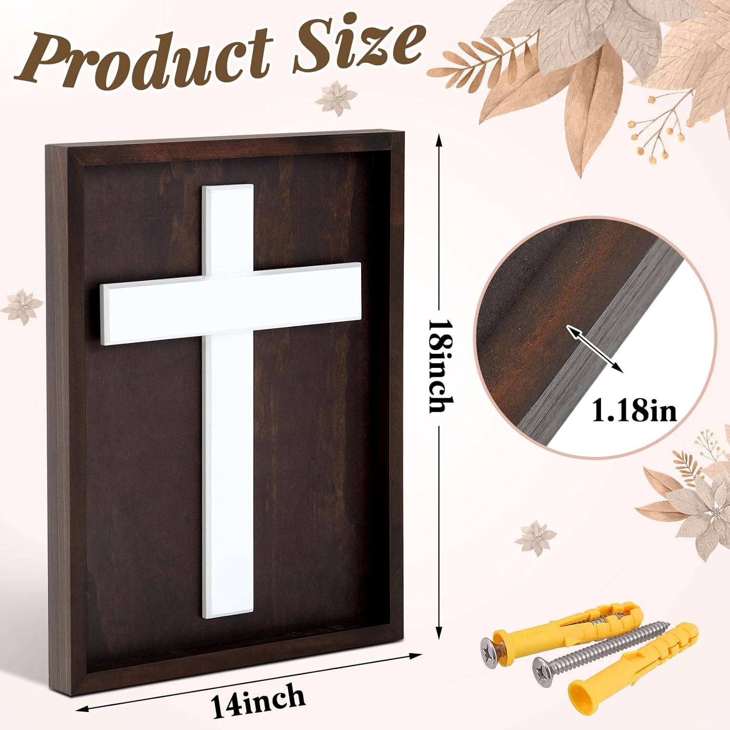 18x14 Inch Rustic Wooden Cross Wedding Gift