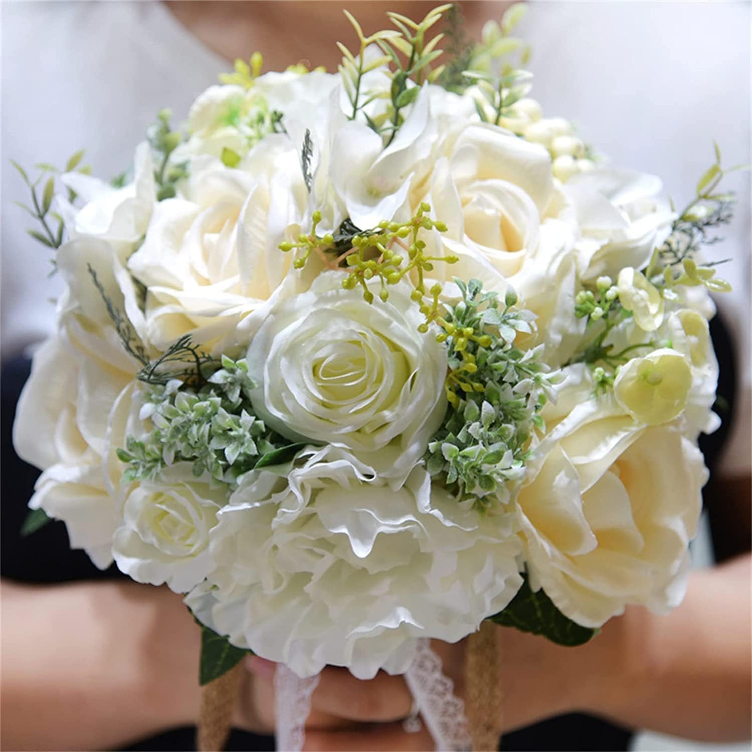 NDRFAWY Artificial Flower Bouquet for Bride