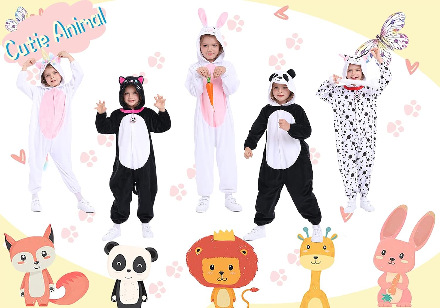 Funivals Unisex Panda Costume Pajamas Kids Halloween Jumpsuit