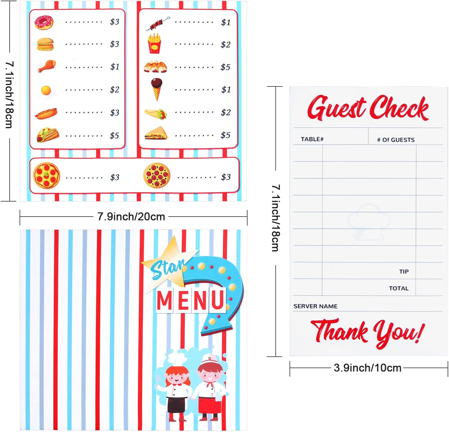 Keymall Kids Waiter Costume Set 6 Pcs for Halloween