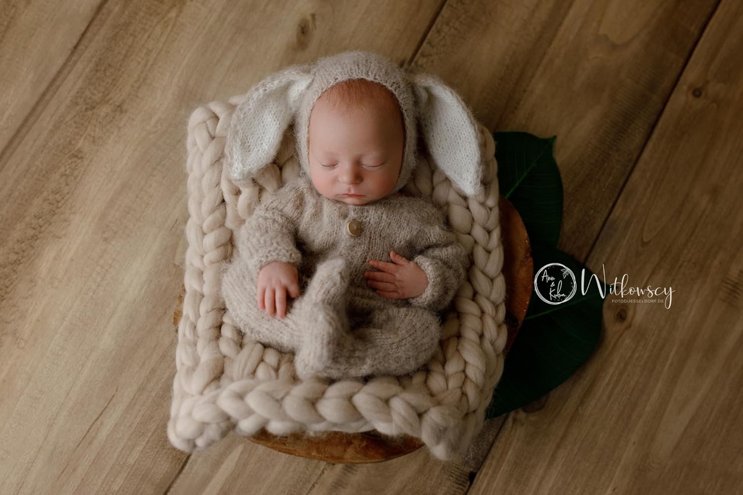 Handmade Newborn Bunny Costume with Hat and Romper