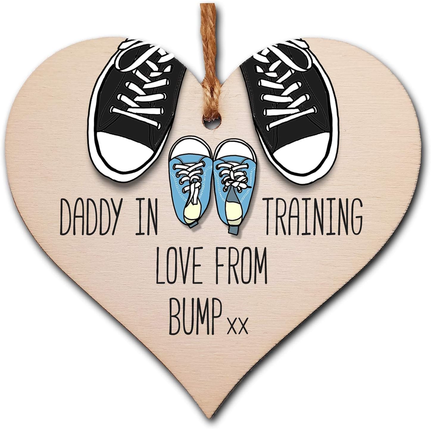 Handmade Wooden Heart Plaque for Dad to Be Gift
