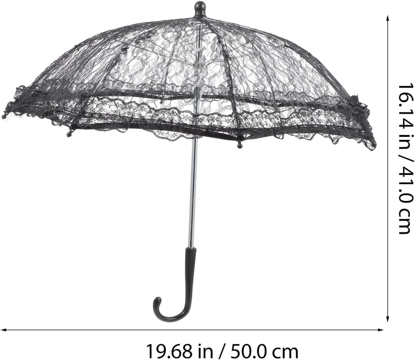Toyvian Mini Black Lace Parasol Wedding Umbrella