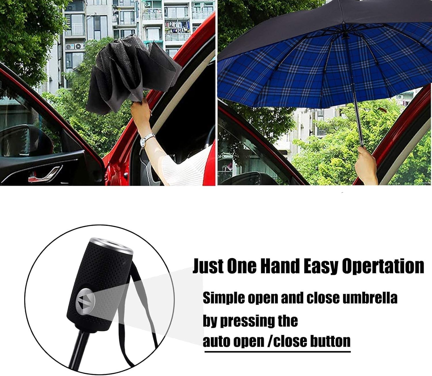 ElifeAcc Windproof Travel Umbrella - Auto Open Close for Men Women