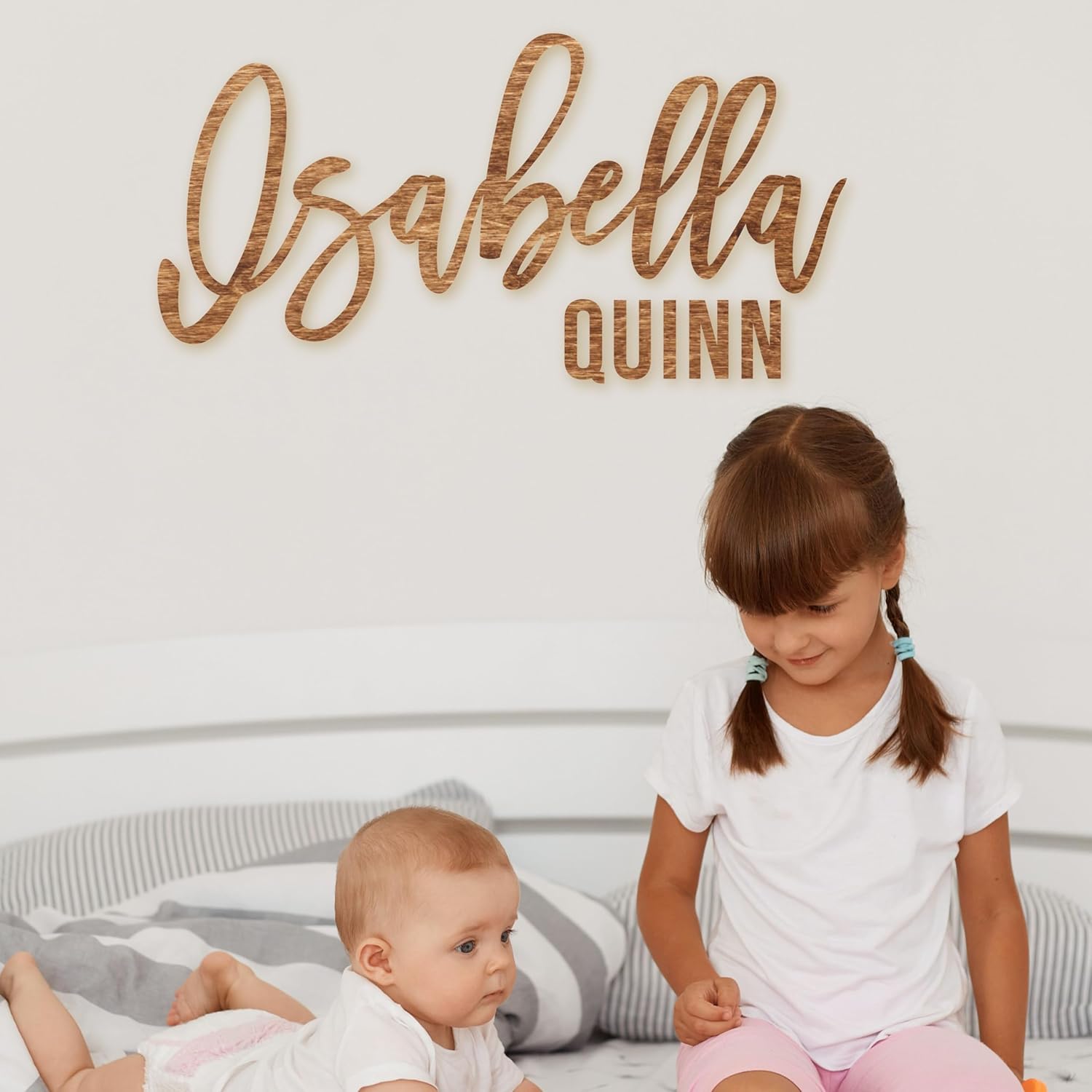 Yippee Daisy Baby Boy Name Sign - Custom Wooden Decor