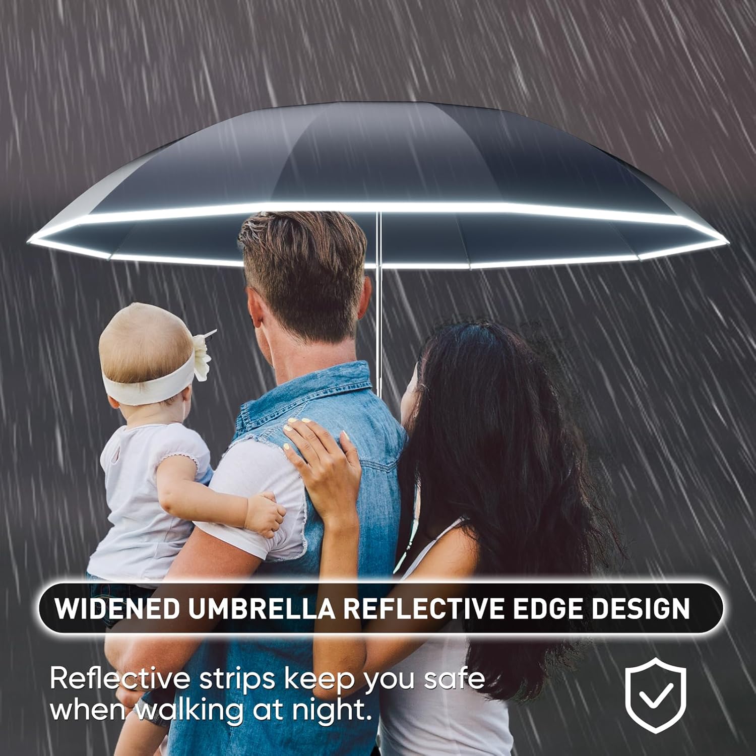MJOFFIN 48 Inch Windproof Inverted Umbrella with Case