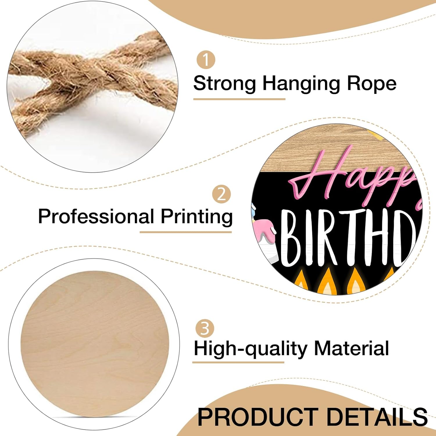 Deroro Happy Birthday Wooden Door Sign