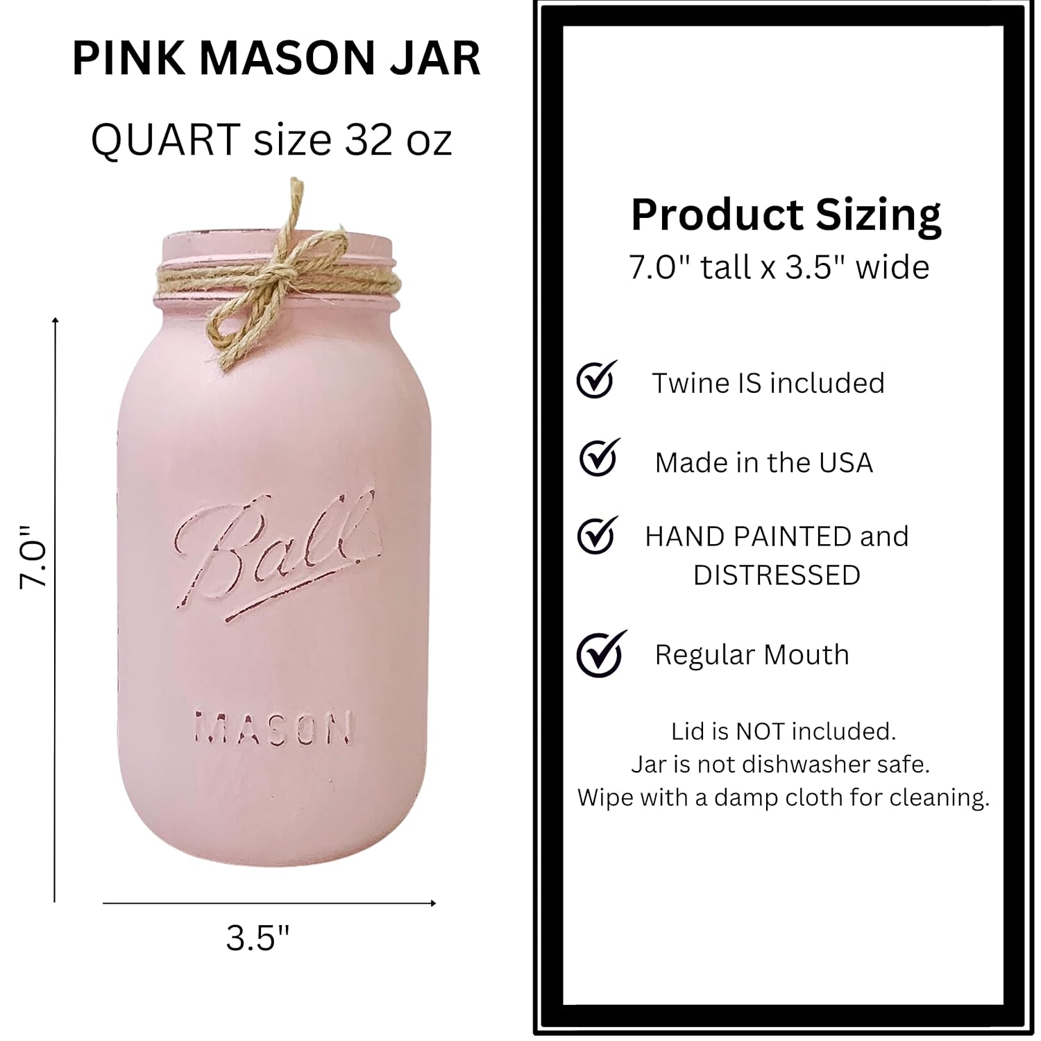 Pink Painted Mason Jar Centerpiece for Baby Shower