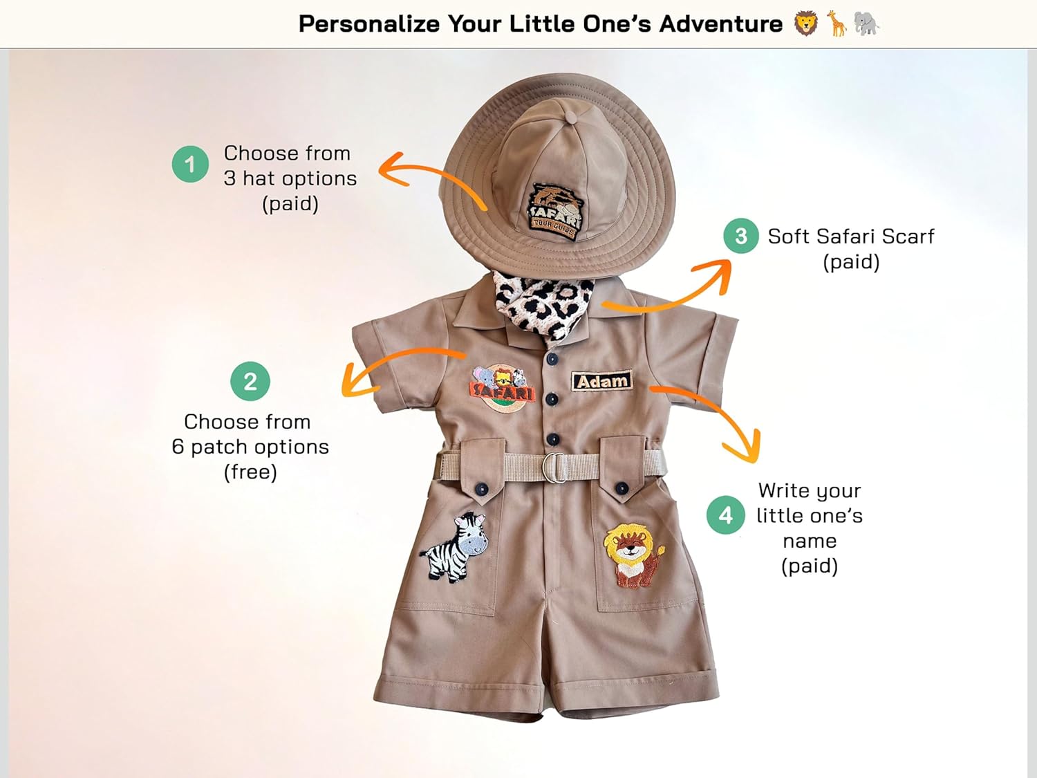 Personalized Safari Explorer Costume for Toddler