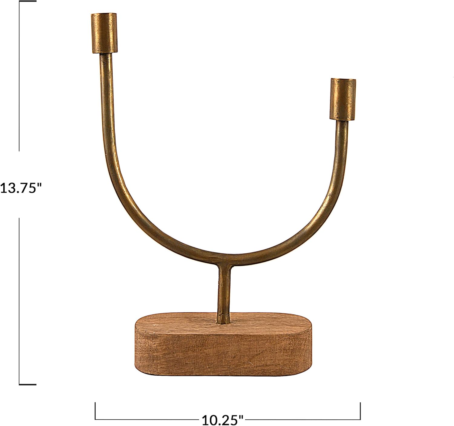 Main Mesa Asymmetrical Wood and Metal Candle Holder