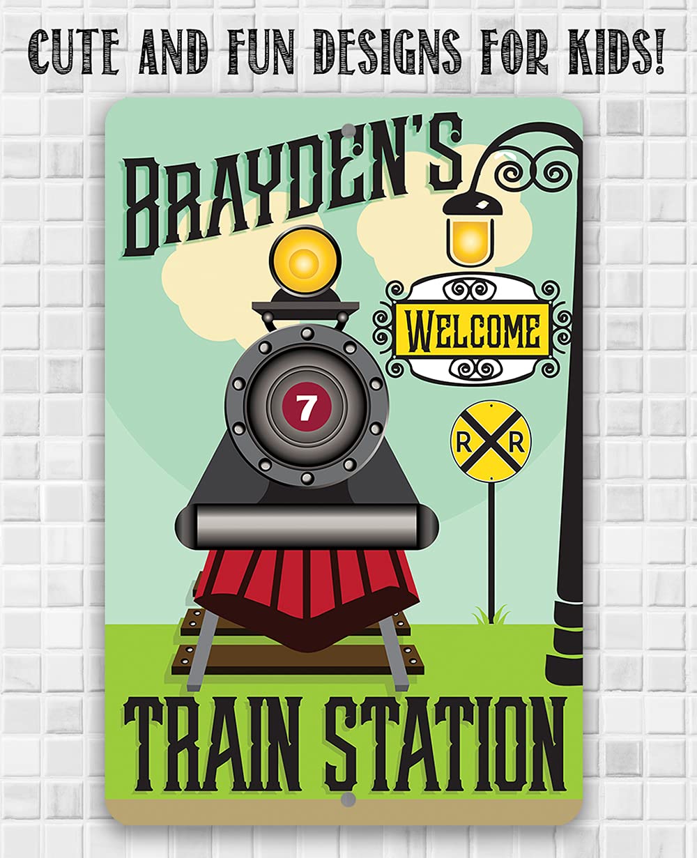 Personalized Train Station Sign - Custom Baby Shower Gift