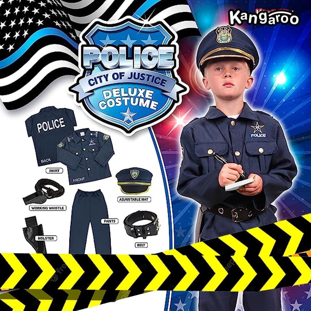 Kangaroo Police Costume Kids Set for Boys Girls