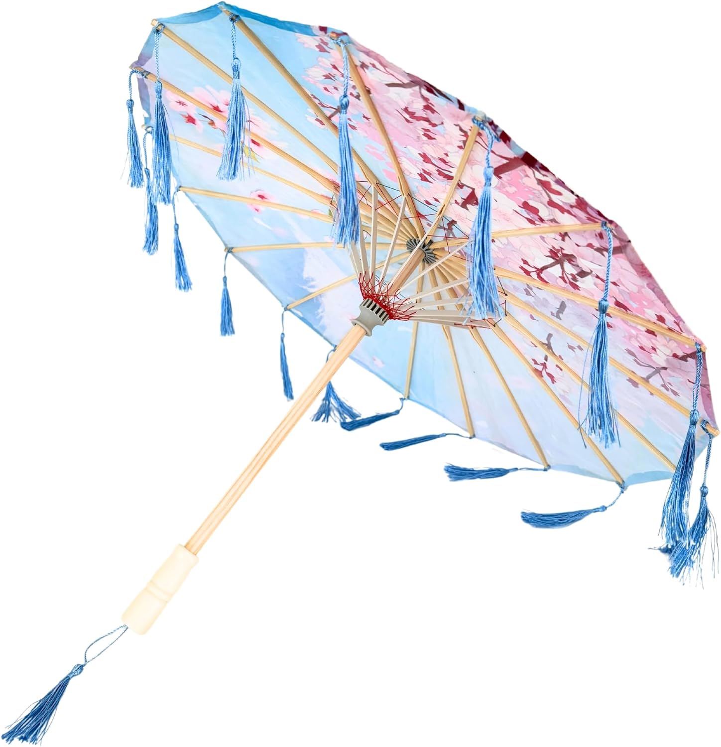 THY COLLECTIBLES 33 Silk Parasol Umbrella with Tassels