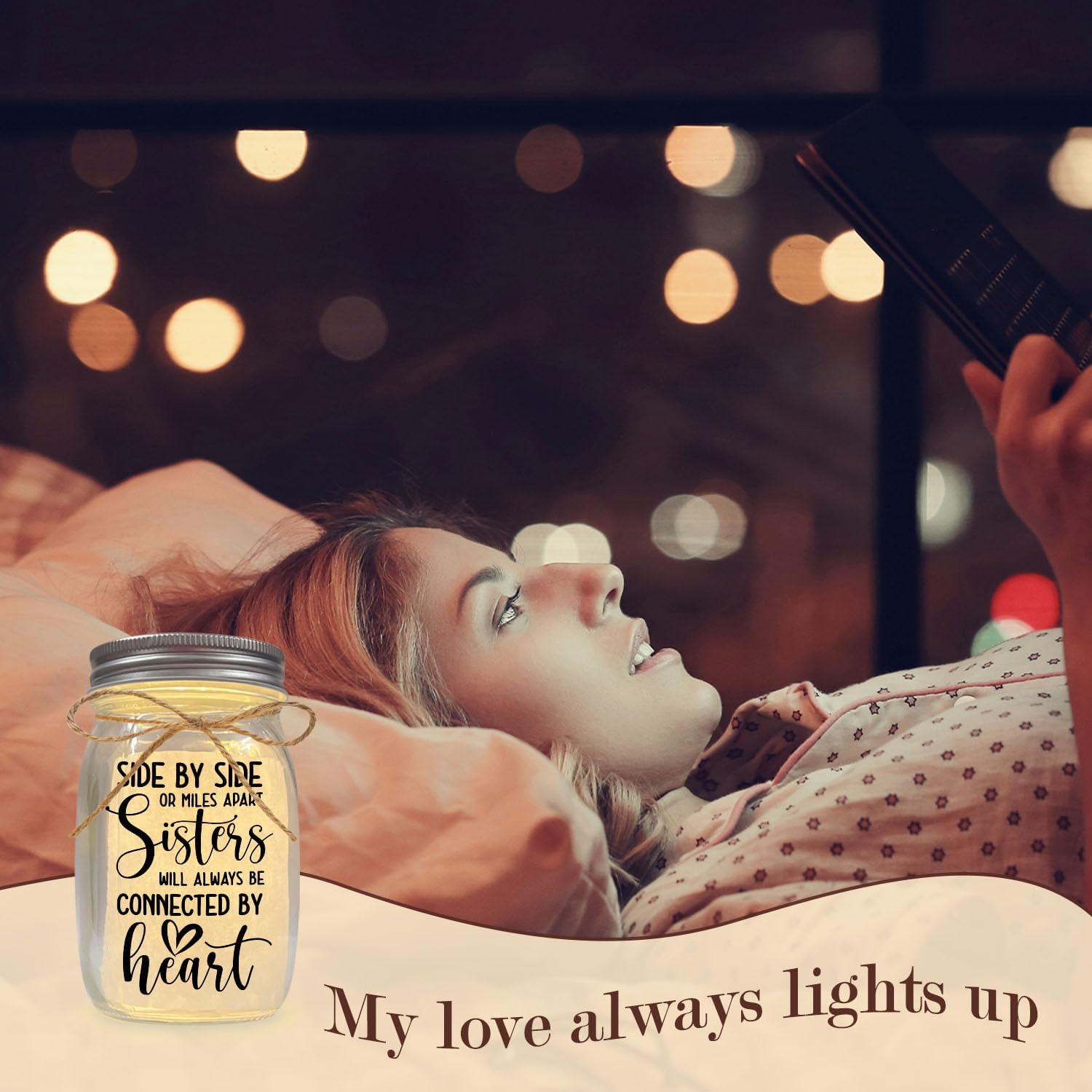 Birthday Gifts for Sister Mason Jar Night Light