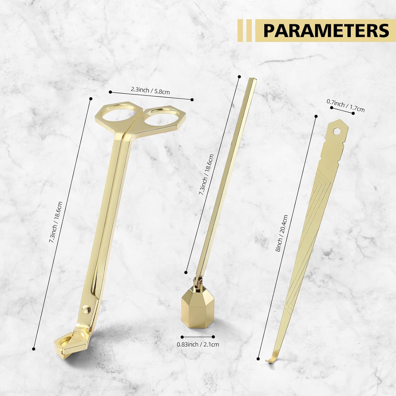 3-in-1 Candle Accessory Kit Gold