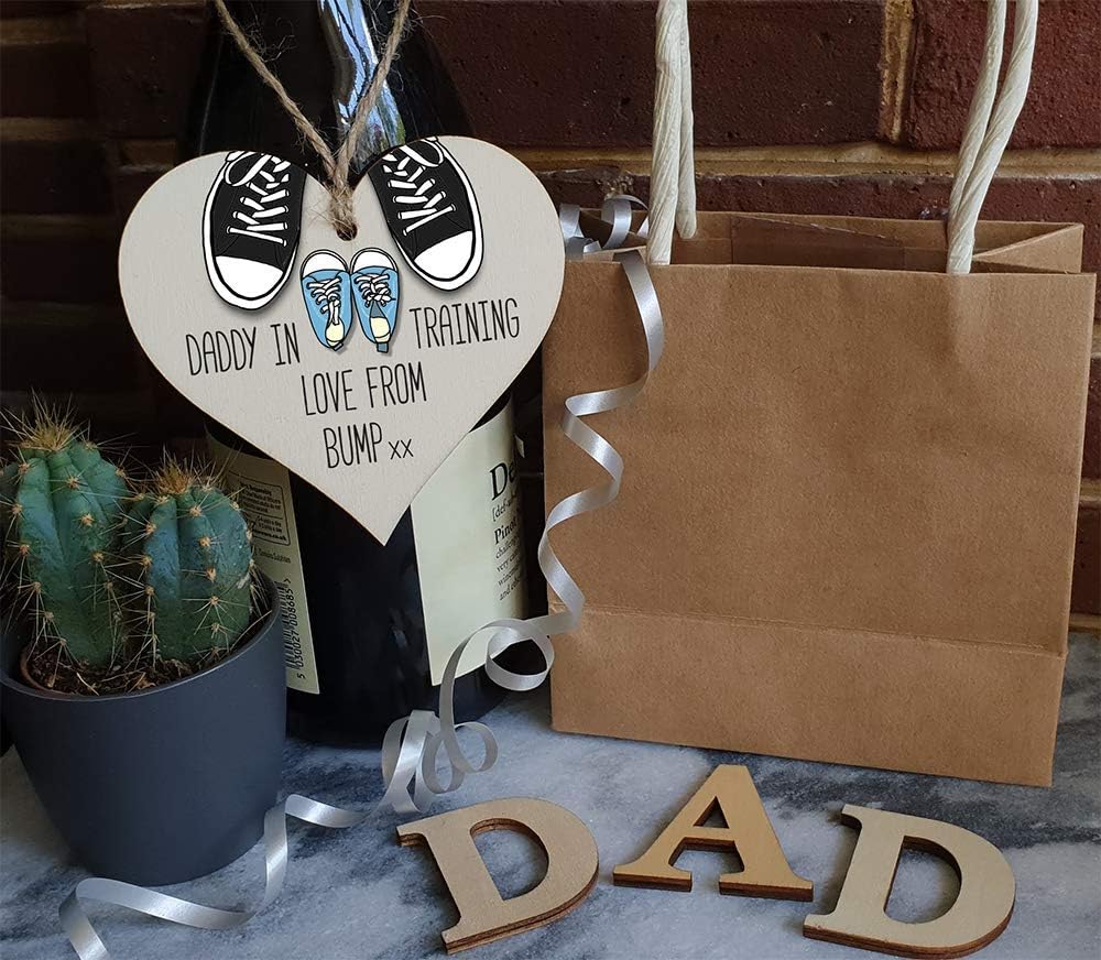 Handmade Wooden Heart Plaque for Dad to Be Gift