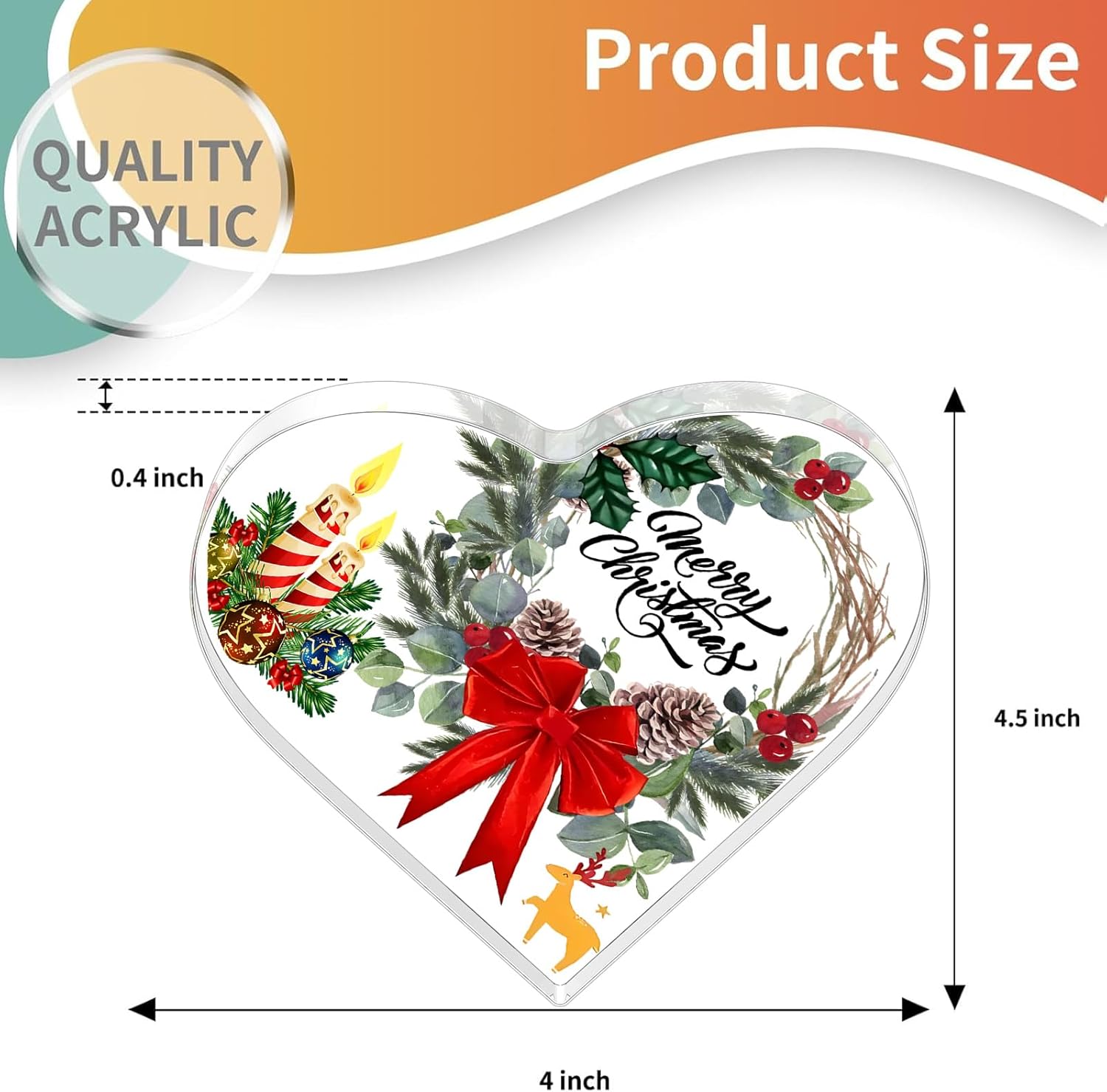 Jumkook Farmhouse Christmas Heart Shaped Acrylic Plaque Decor