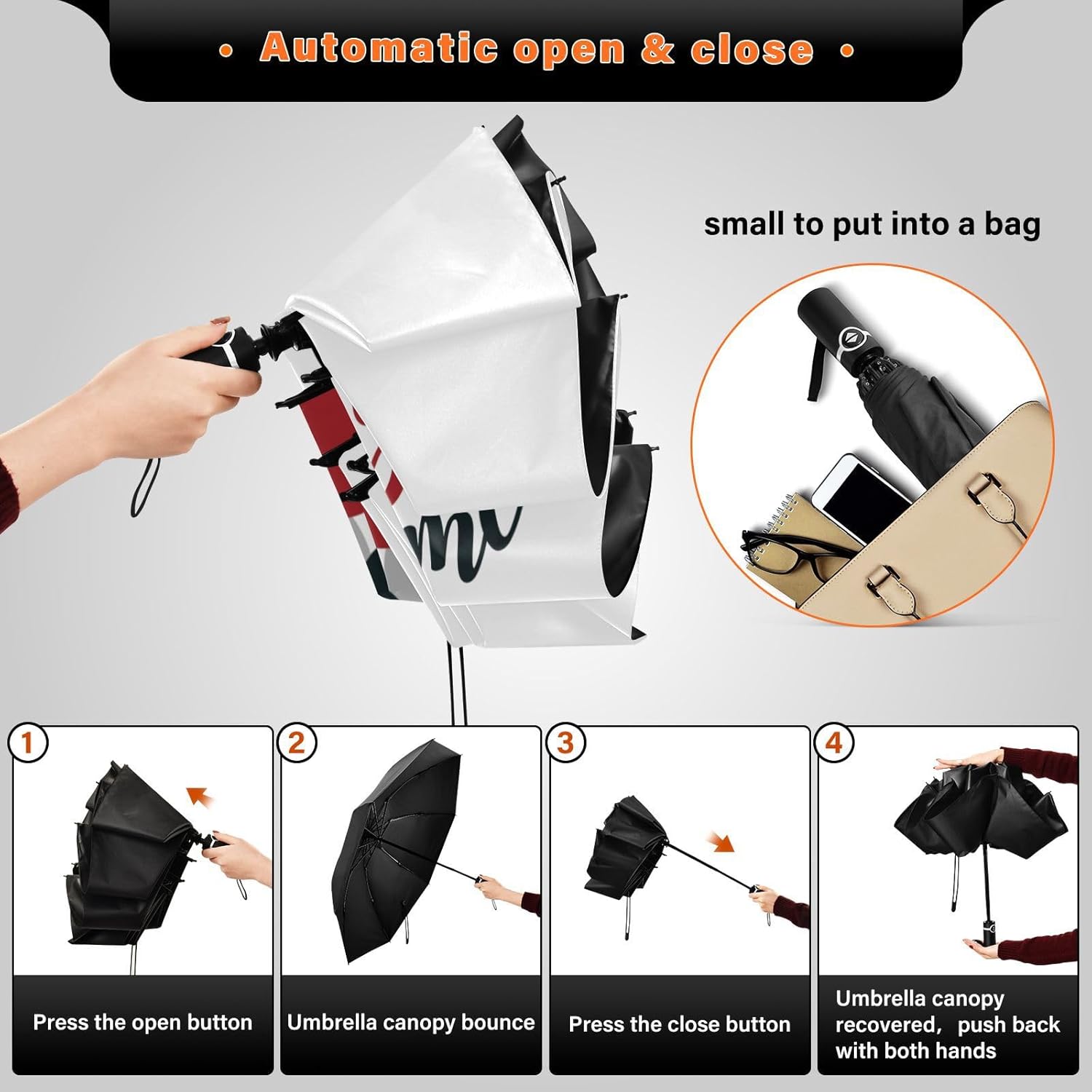 Tamniee Inverted Buffalo Plaid Folding Umbrella