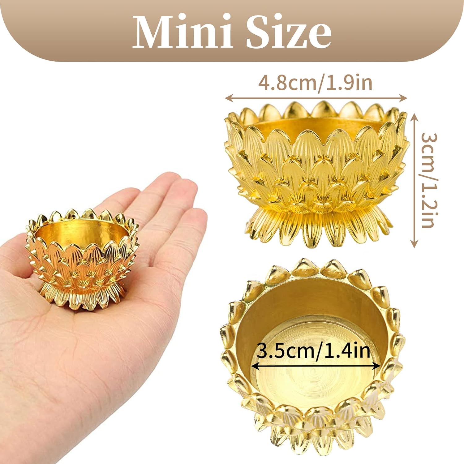 Sziqiqi 6 Pcs Lotus Ghee Lamp Holder for Altar