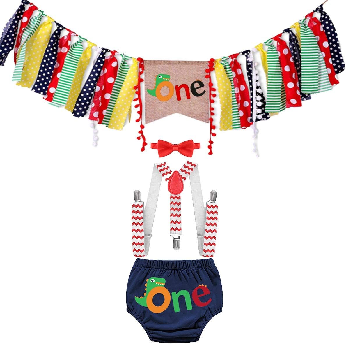 HIHCBF Dinosaur 1st Birthday Cake Smash Outfit Set