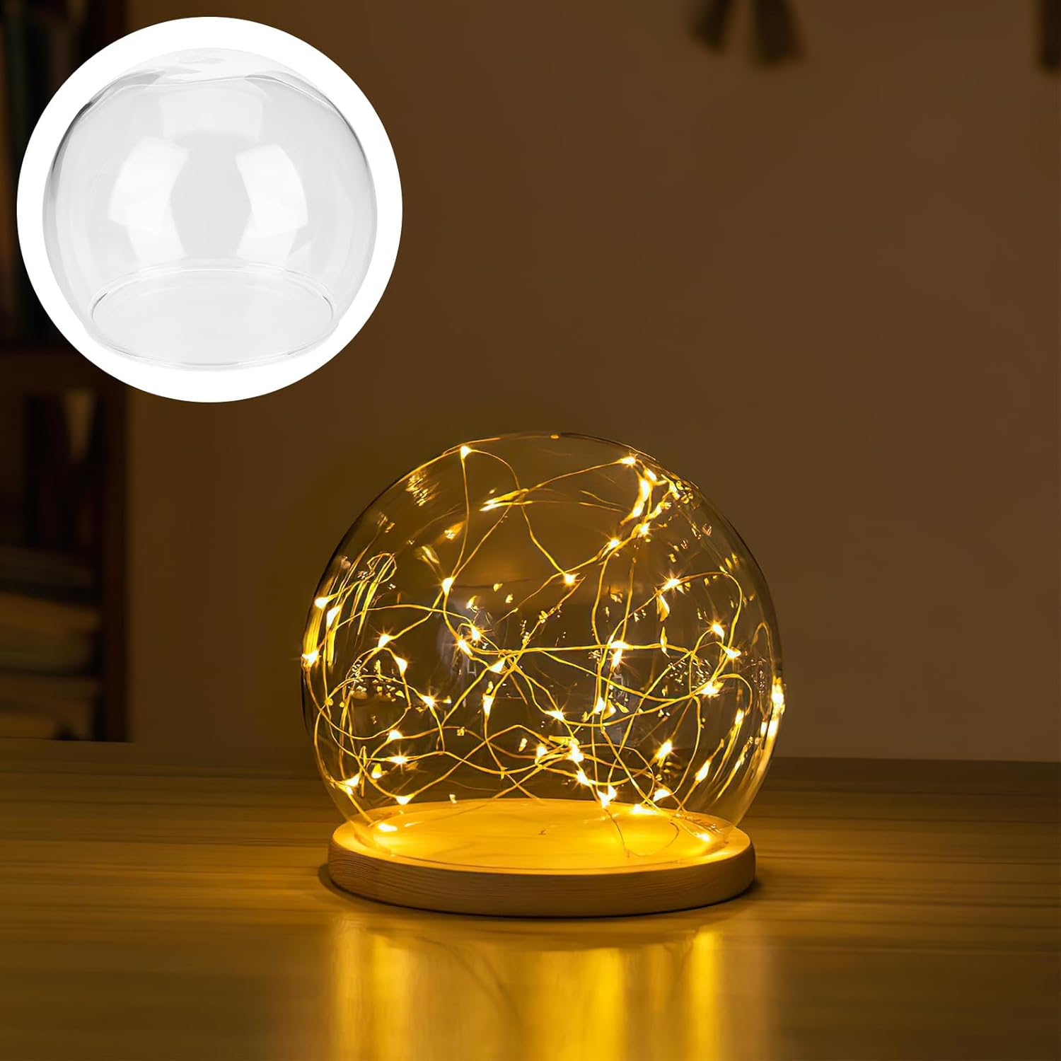 ArtBetter 2 Pack Glass Dome Cloche for Preserved Flowers