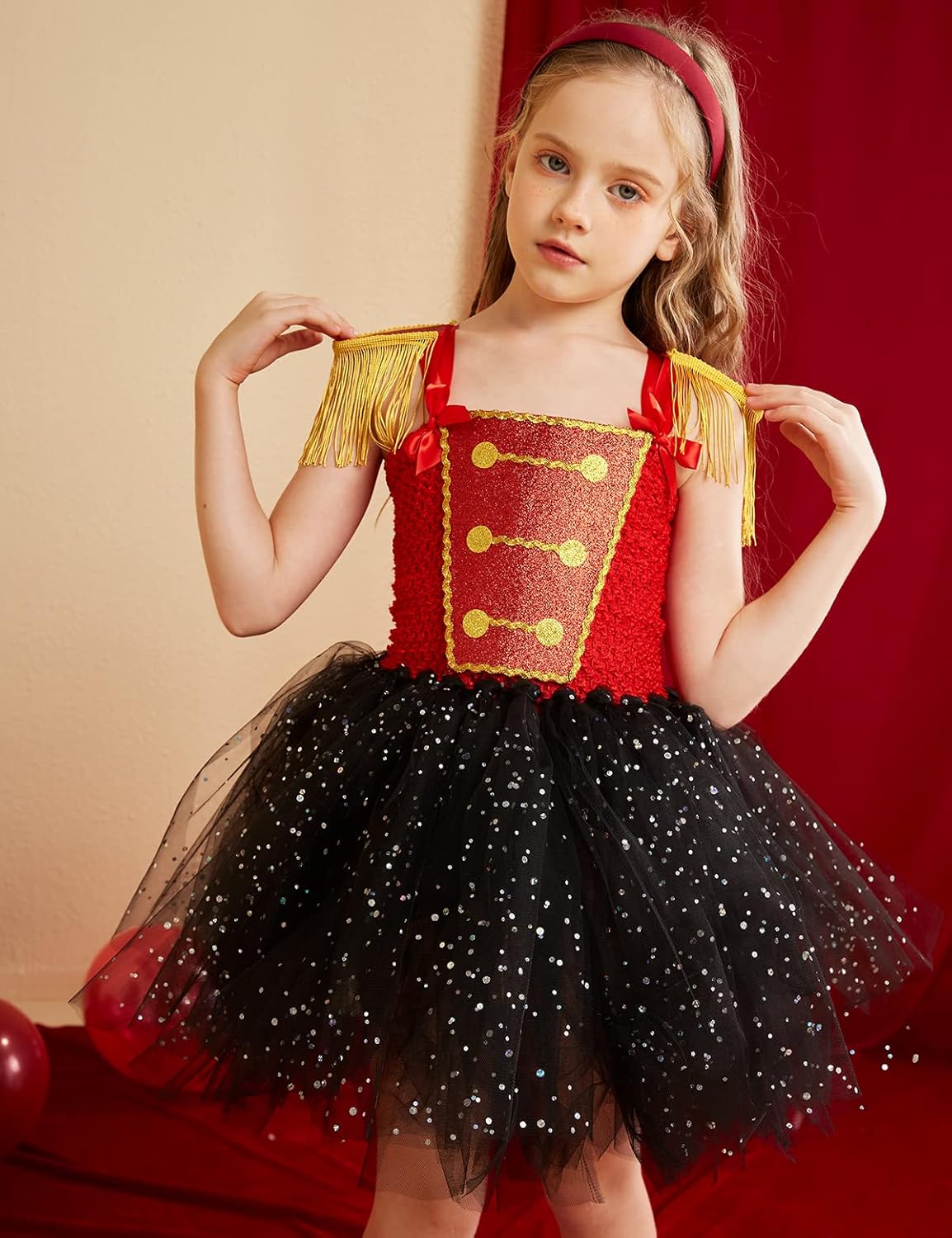Tutu Dreams Circus Dress with Headband for Girls 1-10Y