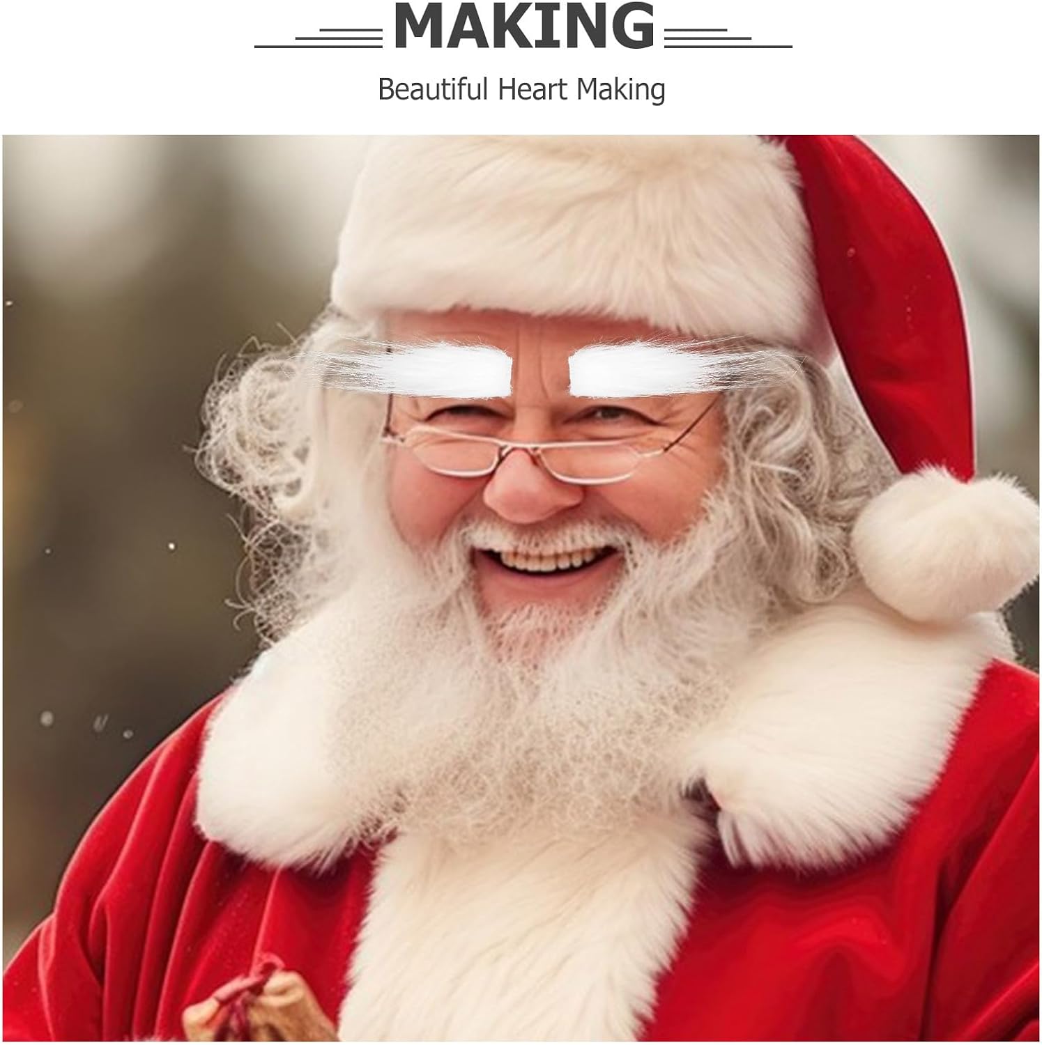 Abaodam Santa Claus Fake Eyebrows for Christmas Costume