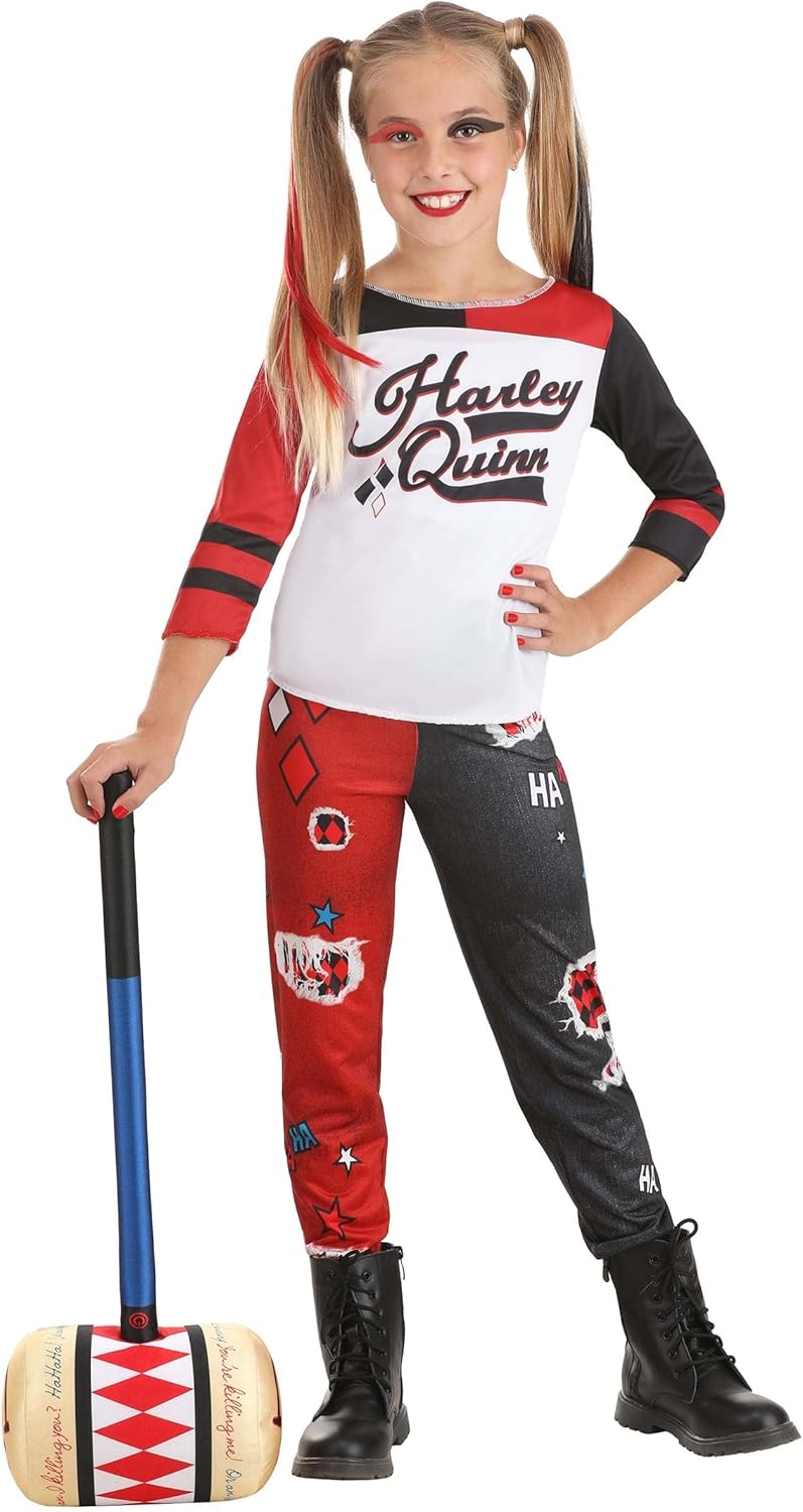 Fun Costumes Girls Harley Quinn Costume Jester Jumpsuit