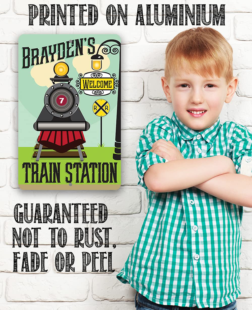 Personalized Train Station Sign - Custom Baby Shower Gift