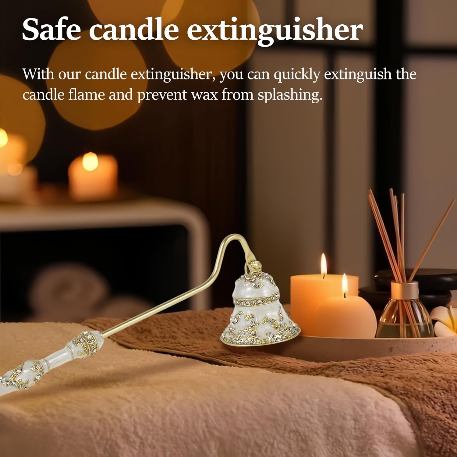 GLMFAN Gold Candle Snuffer with Long Handle