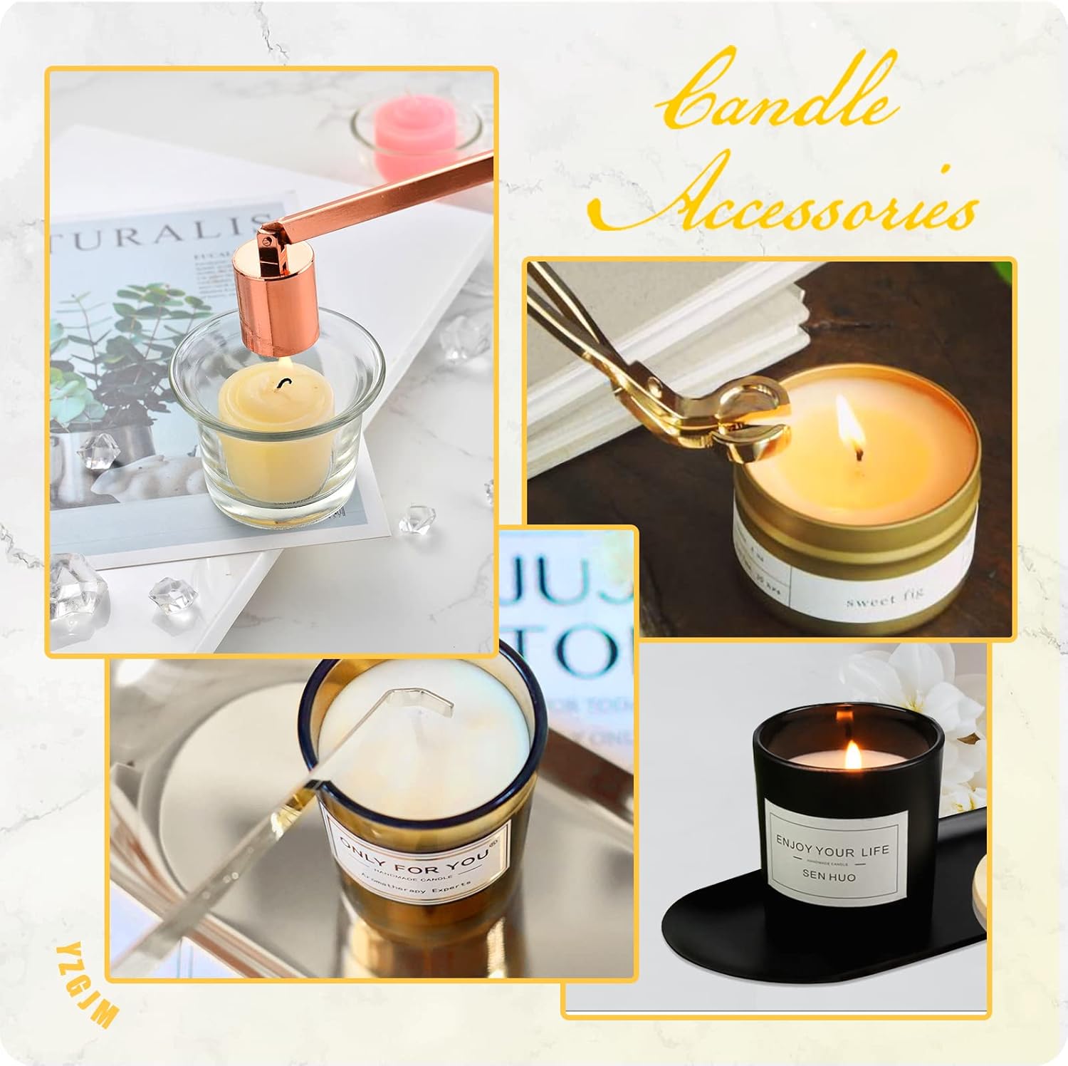 YZGJM Exquisite Candle Tools Pack Bag Set