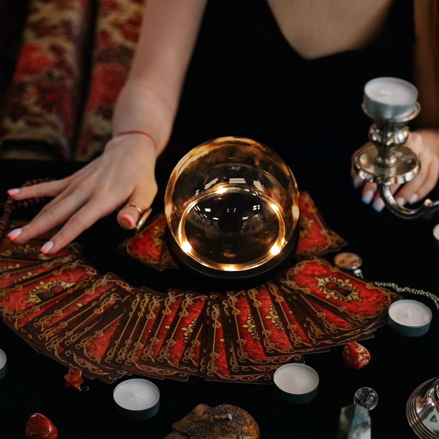 SOLUSTRE Decorative Glass Dome Jar with Base