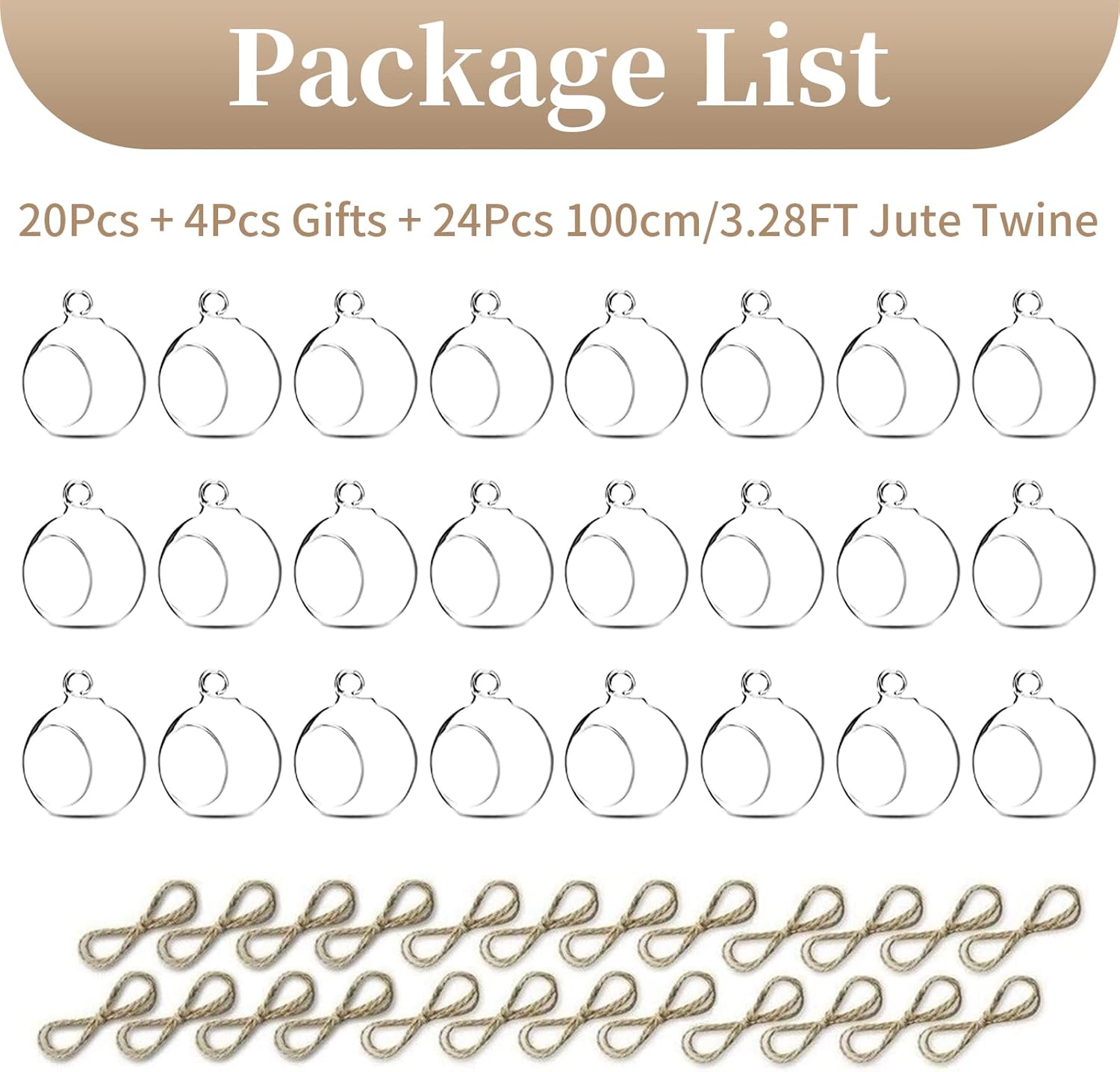 Sziqiqi 20pcs Tea Light Holders with 4 Extra 236inch Clear Glass Orbs