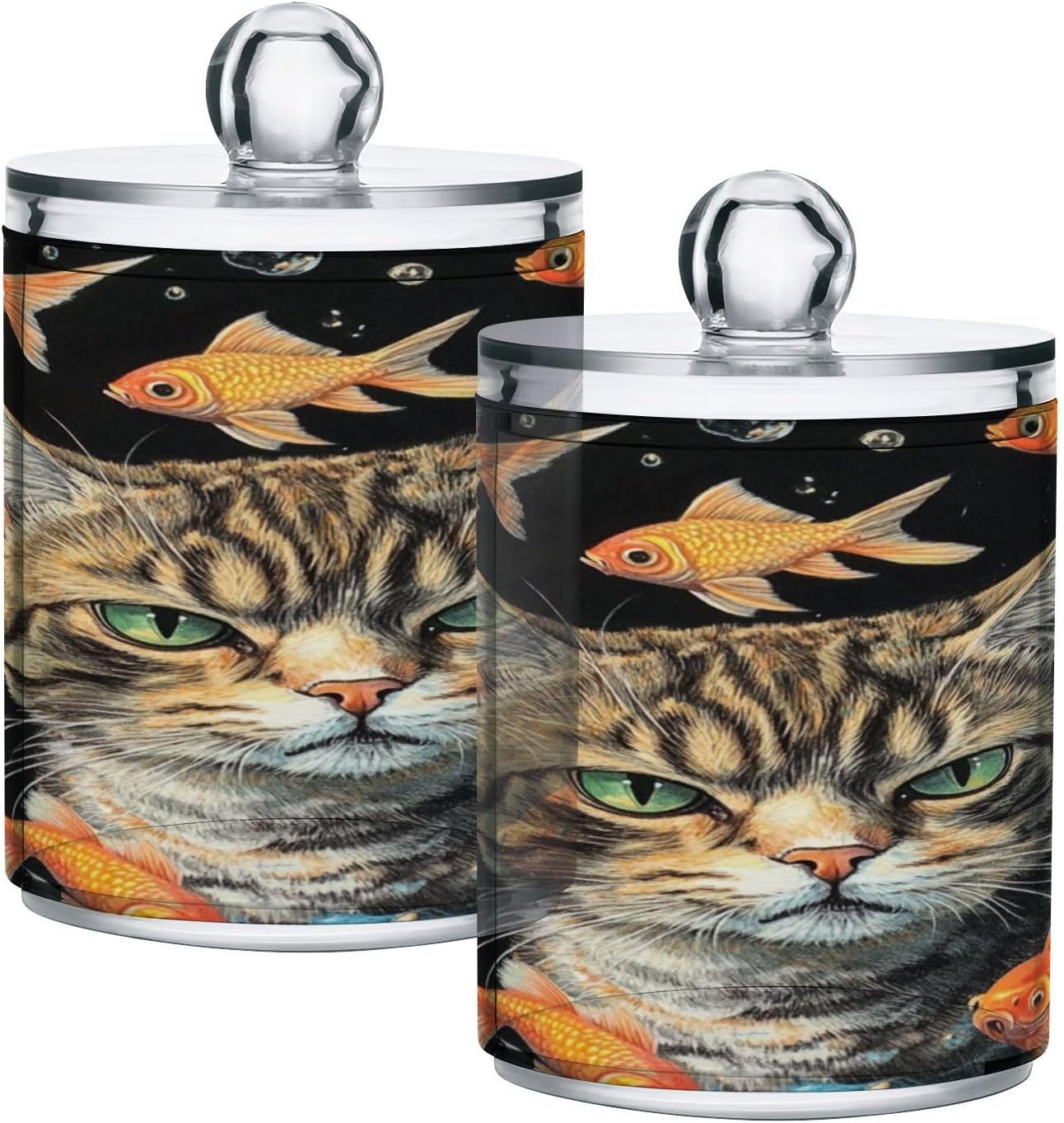 4Pack Clear Plastic Canisters with Lids - Leakproof Durable Bathroom Storage